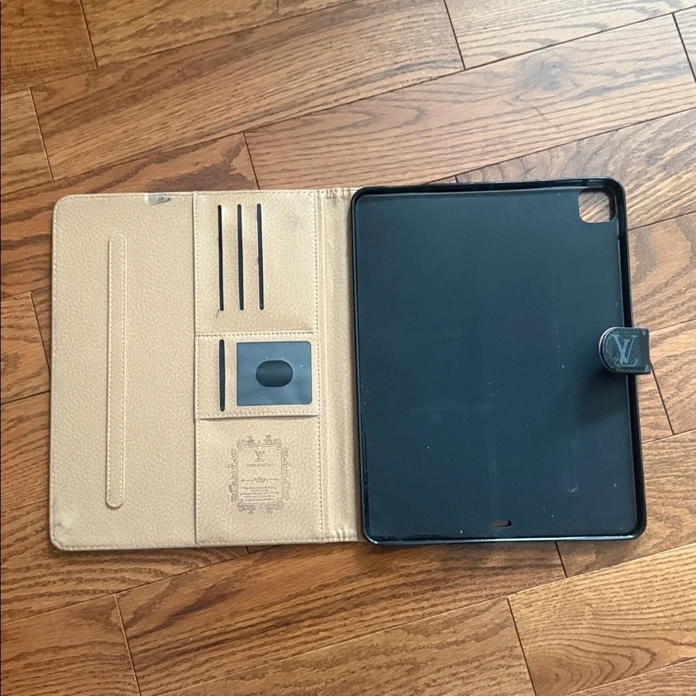 Blue Monogram Tablet or computer Cover. Used